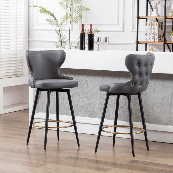 Modern 180°Swivel Bar Stool Chair for Kitchen Set of 2