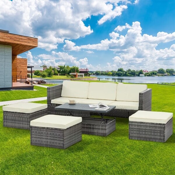 Outdoor Furniture With Plywood Coffee Table，with lift TOP Coffee Table