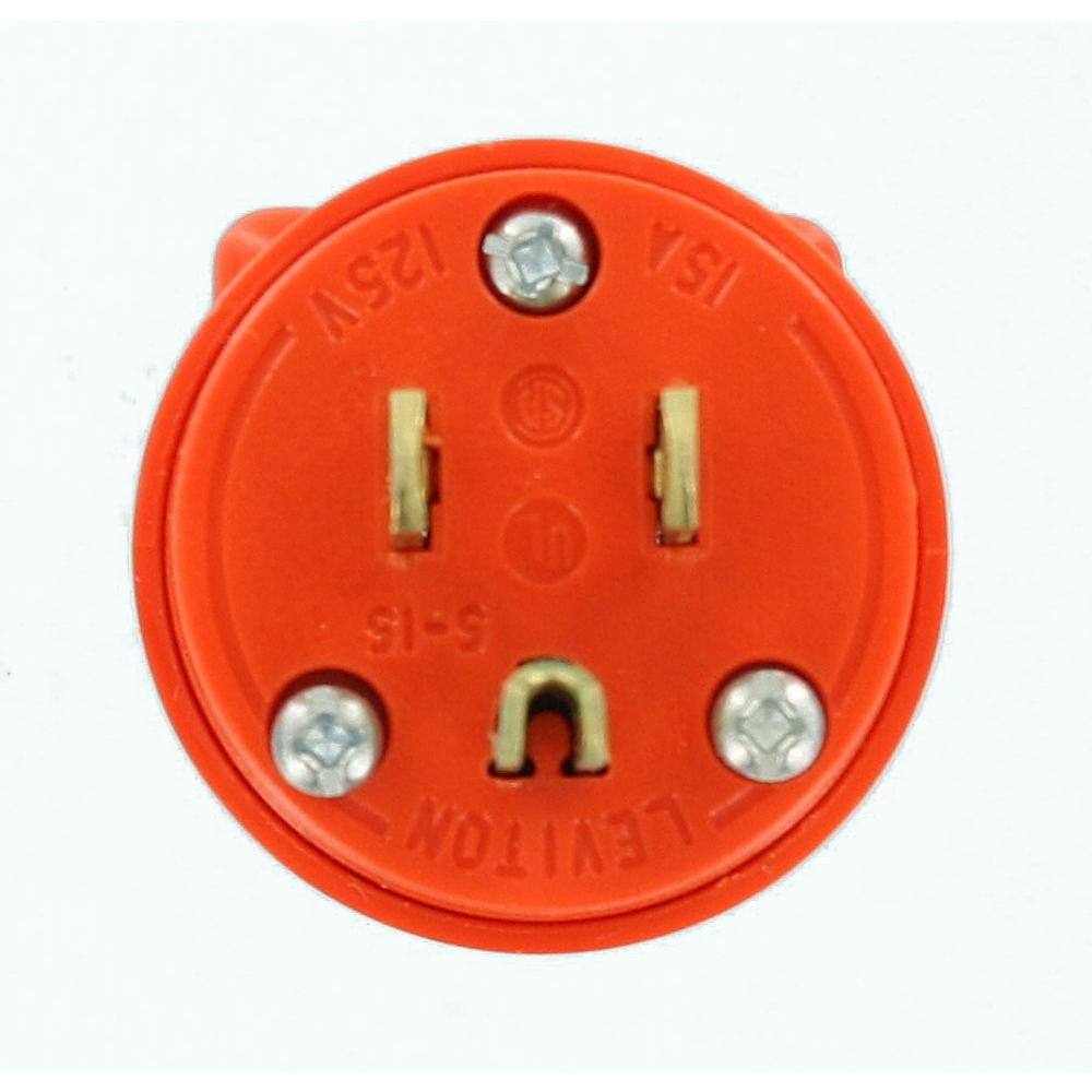 Leviton 15 Amp 125-Volt 3-Wire Plug Orange R51-515PV-0OR