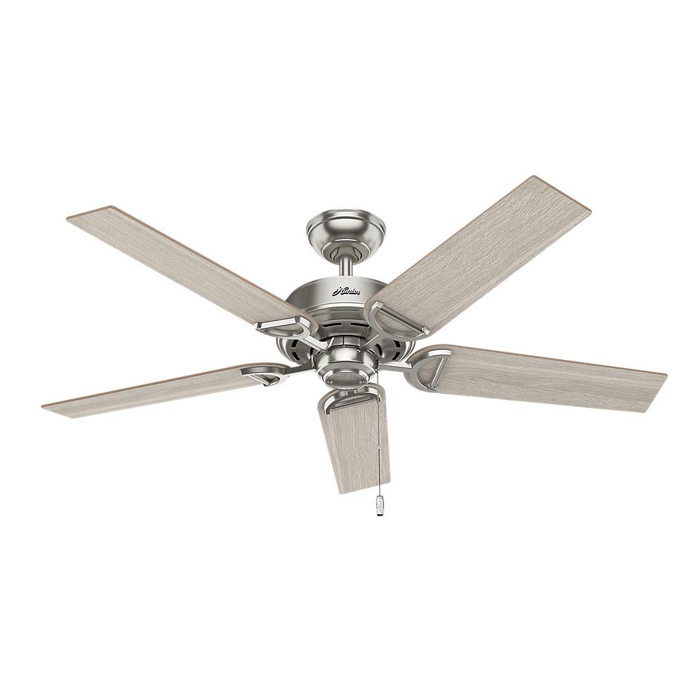 Hunter 52 Viola Brushed Nickel Ceiling Fan with Light Kit and Pull Chain