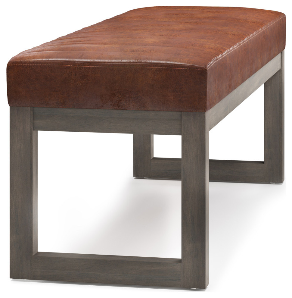 Casey Ottoman Bench  Faux Leather   Transitional   Upholstered Benches   by Simpli Home Ltd.  Houzz