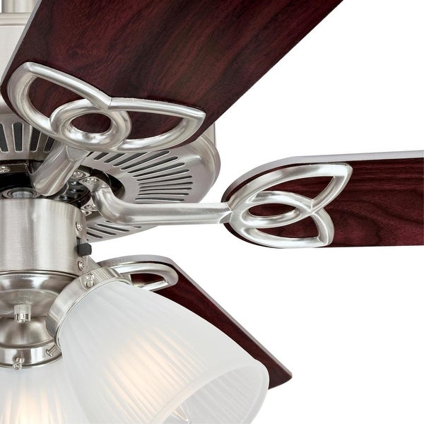 Westinghouse Lighting Vintage 52-Inch Indoor 5-Blade Ceiling Fan， Dimmable LED Light with Clear Ribbed Glass Shopping - The Best Deals on Ceiling Fans | 39655602