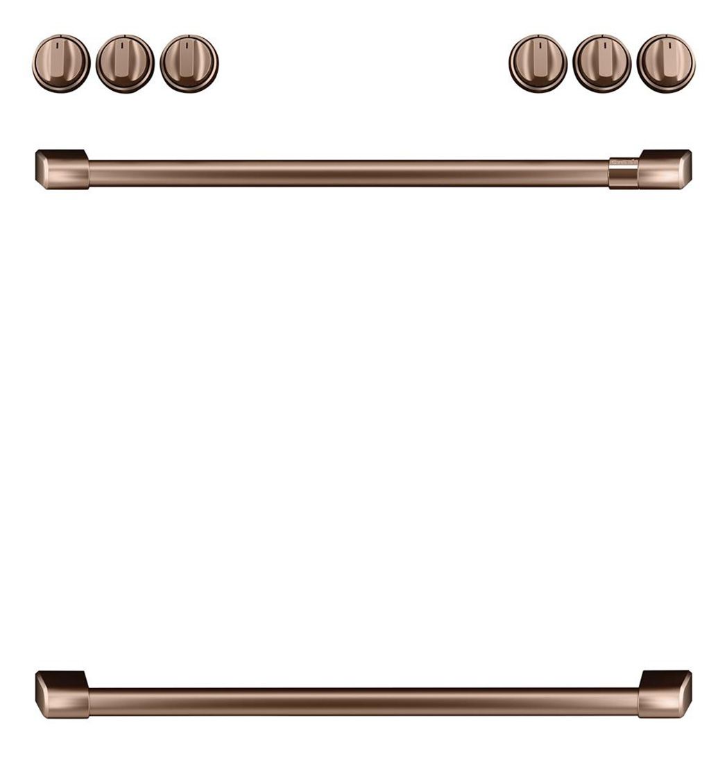 Cafe Brushed Copper Front Control Gas Knobs And Handles