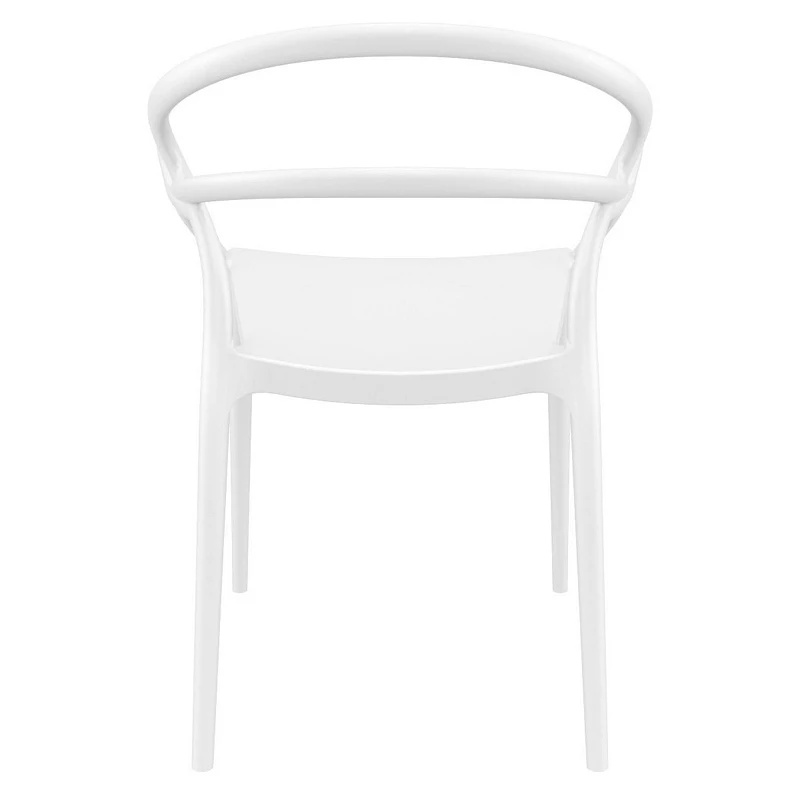 33 White Outdoor Patio Round Dining Arm Chair