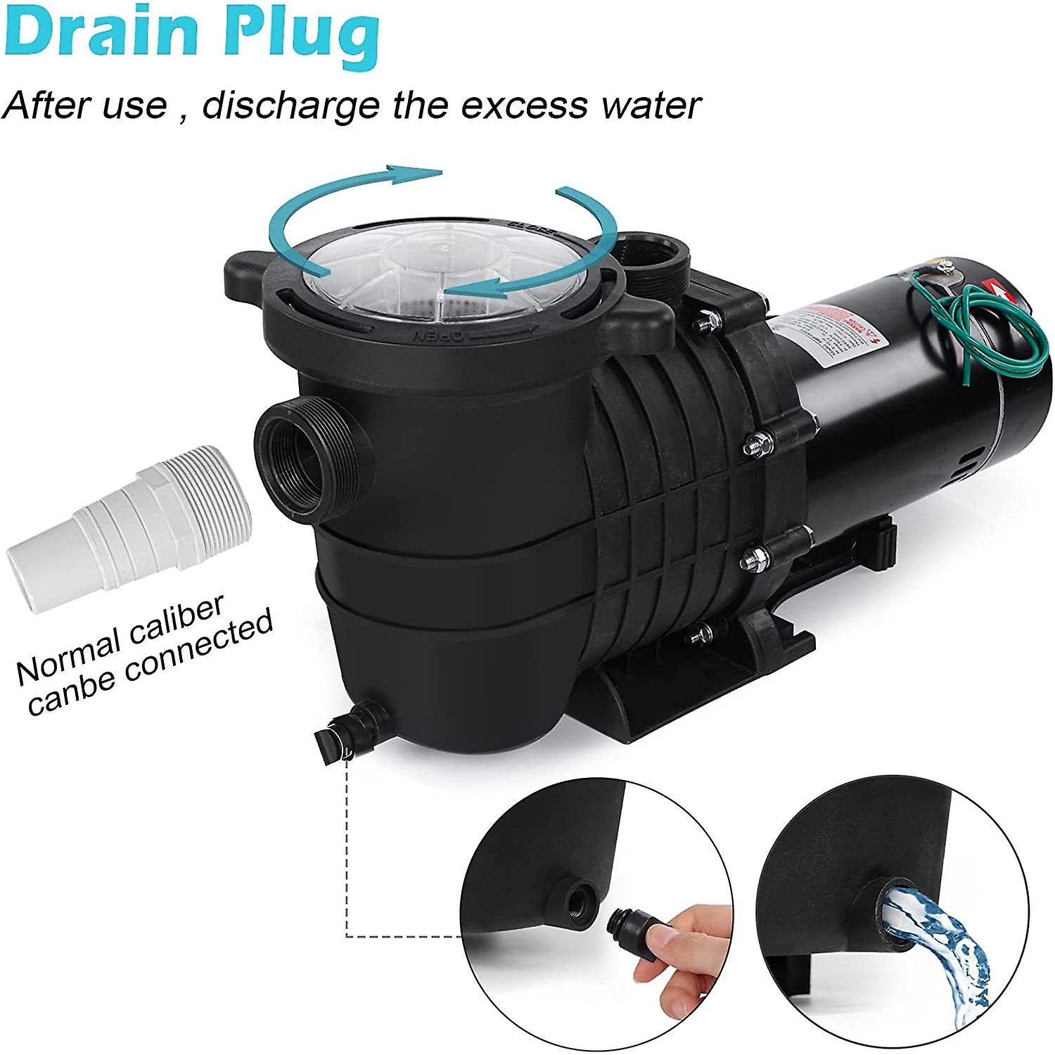 2hp 6825gph Inground Pool Pump， 110/220v Dual Voltage Inground/above Ground Swimming Pool Pump， Self Primming Pool Pump With Strainer Basket， 1.5