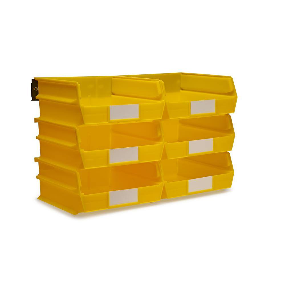 Triton Products 14.5 in. H x 22 in. W x 10.875 in. D Yellow Plastic 6-Cube Organizer 3-235YWS