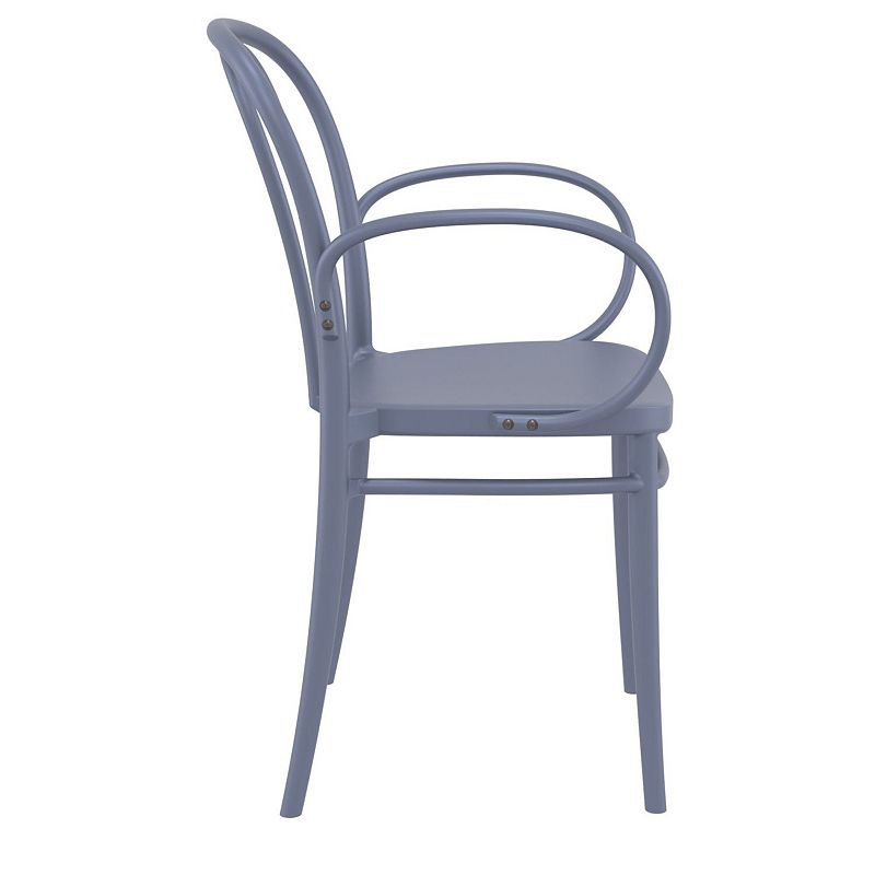 33.5 Gray Stackable Patio XL Dining Armchair