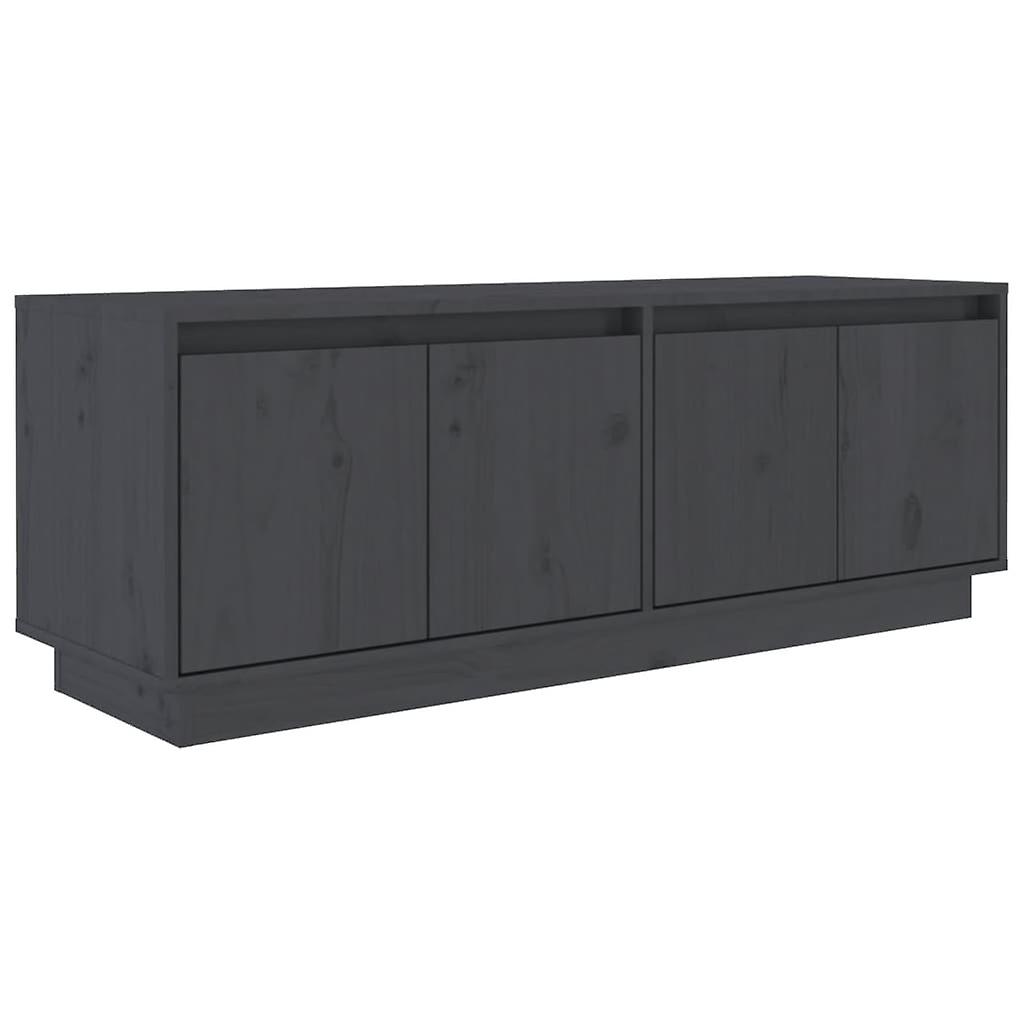 Tv Cabinet Grey 110x34x40 Cm Solid Wood Pine