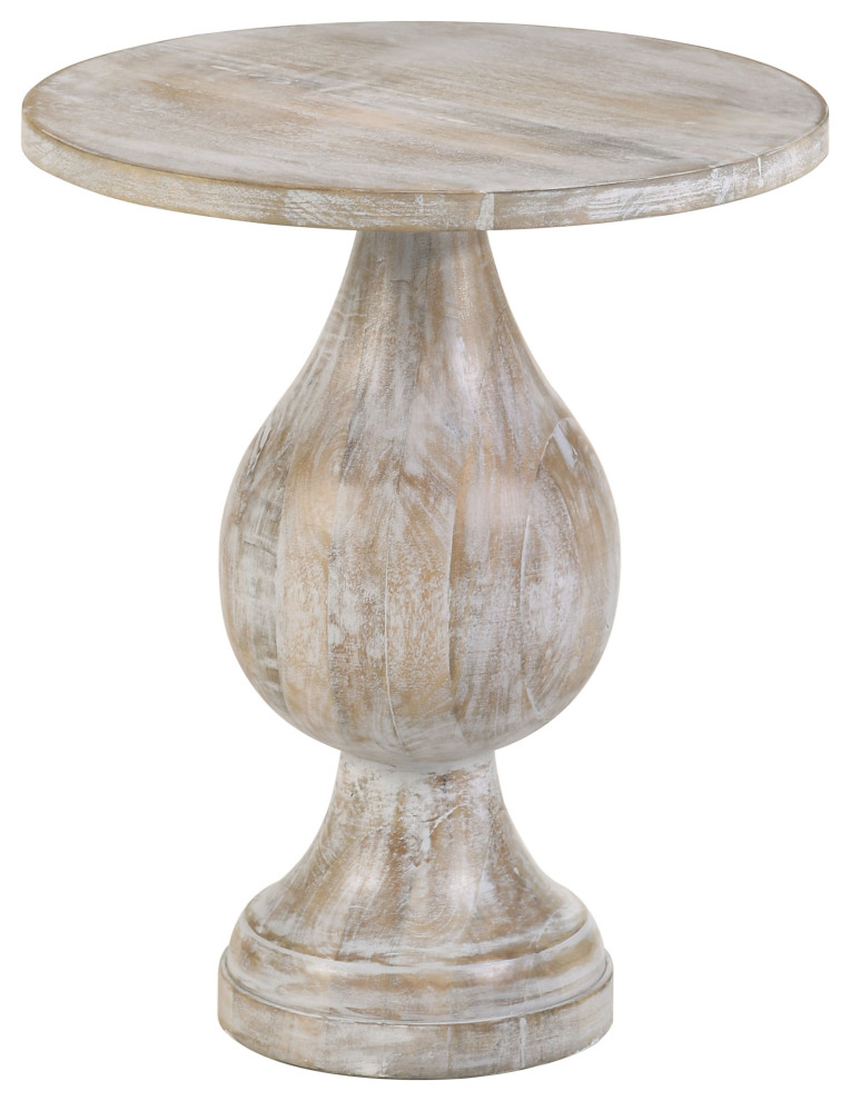 Dianella Round Pedestal Accent Table Side Table Ivory   Modern   Outdoor Side Tables   by Modon  Houzz