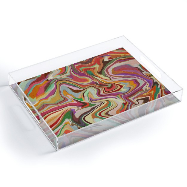 Alisa Galitsyna Colorful Liquid Swirl Acrylic Tray Deny Designs