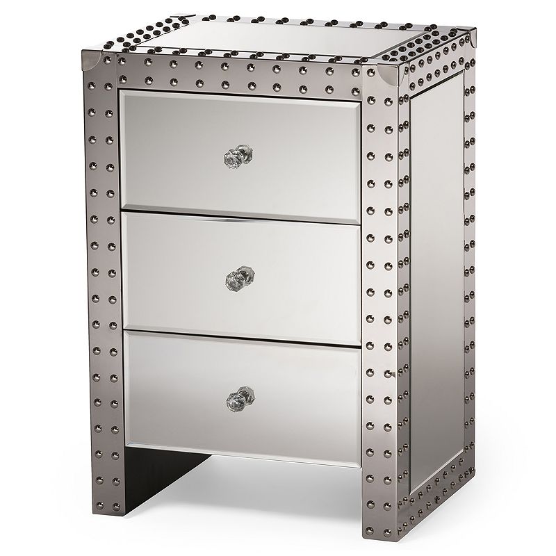 Baxton Studio Azura Mirrored Nightstand