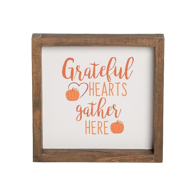 C amp f Home Grateful Hearts Wooden Thanksgiving Sitter Table Decoration