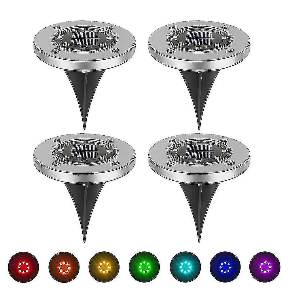 4 Pack Solar Stainless Steel Path Lights，sensing Landscape Lights