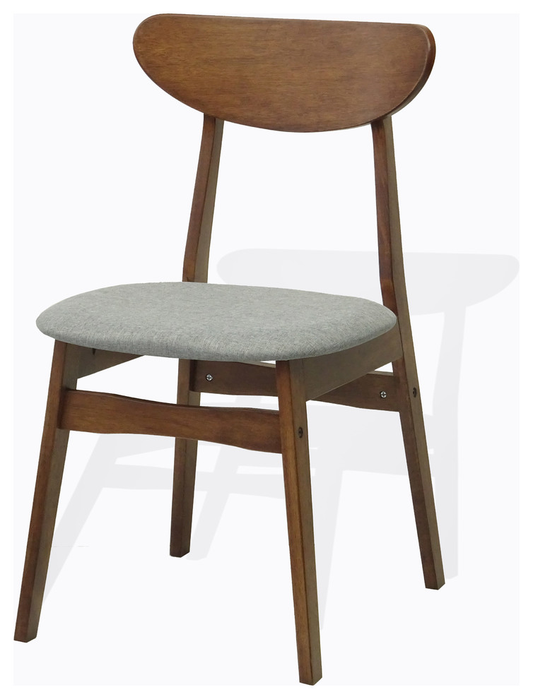 Yumiko Dining Side Chairs  Solid Wood  Medium Brown   Midcentury   Dining Chairs   by RattanUSA  Houzz