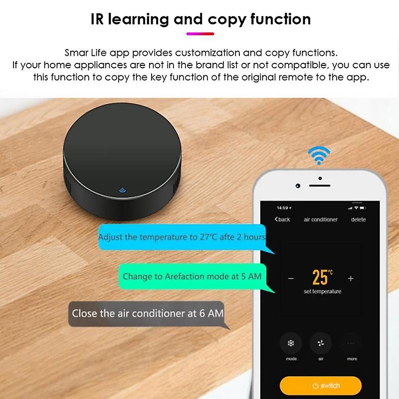 Tuya 5g Wifi Ir Universal Remote Control Smart Home Control Stb Tv Air Conditioning Voice Control Family Sharing Diy App Remote Control Timing Switch