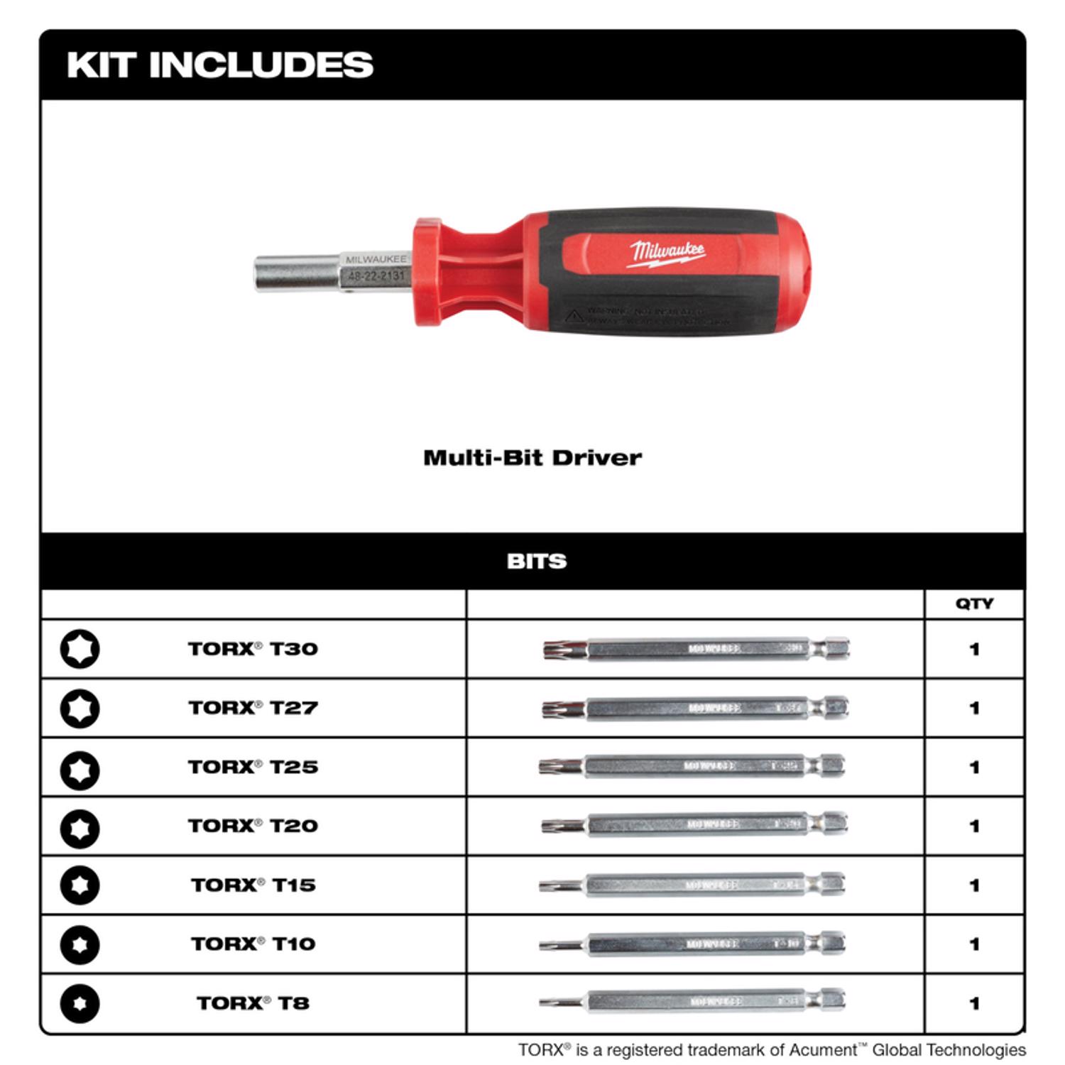 MW Torx 9-in-1 Multi-Bit Screwdriver Set 10 in.