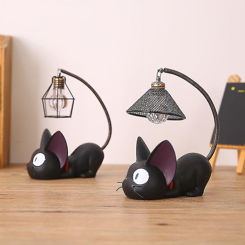 Anime Cat Night Light Resin Cartoon Cat Led Lamp Animal Bedside Lamp Room Decoration