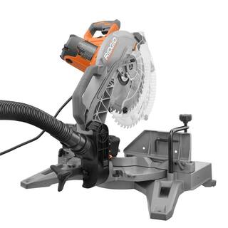 RIDGID 15 Amp Corded 12 in. Dual Bevel Miter Saw with LED Cutline Indicator and 18V Cordless 10 oz. Caulk and Adhesive Gun R4123-R84044B