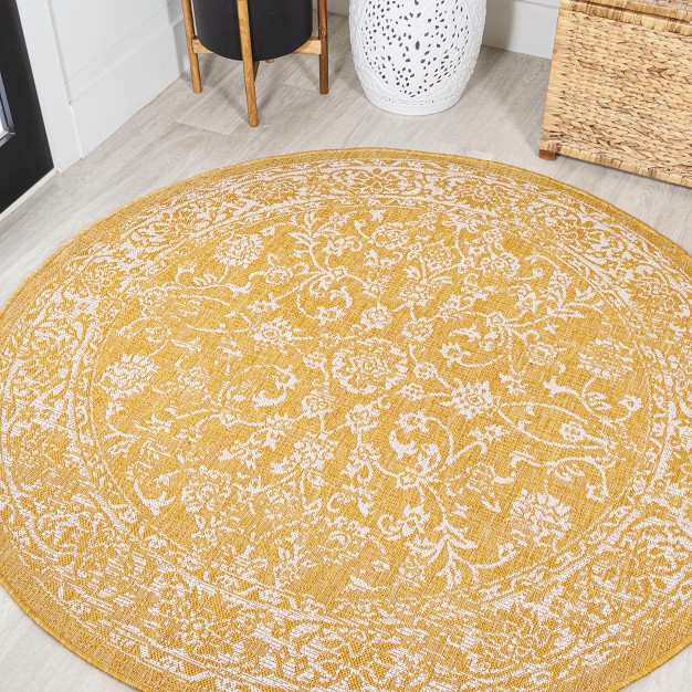 Tela Bohemian Inspired Textured Weave Floral Indoor outdoor Area Rug Jonathan Y