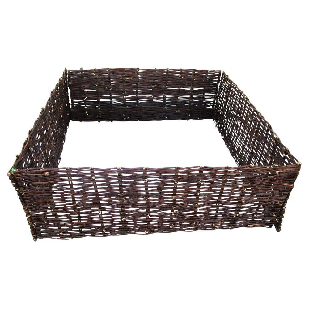 Master Garden Products Deep Woven Willow 48 in. W x 48 in. L x 12 in. H Raised Garden Bed WRB-44