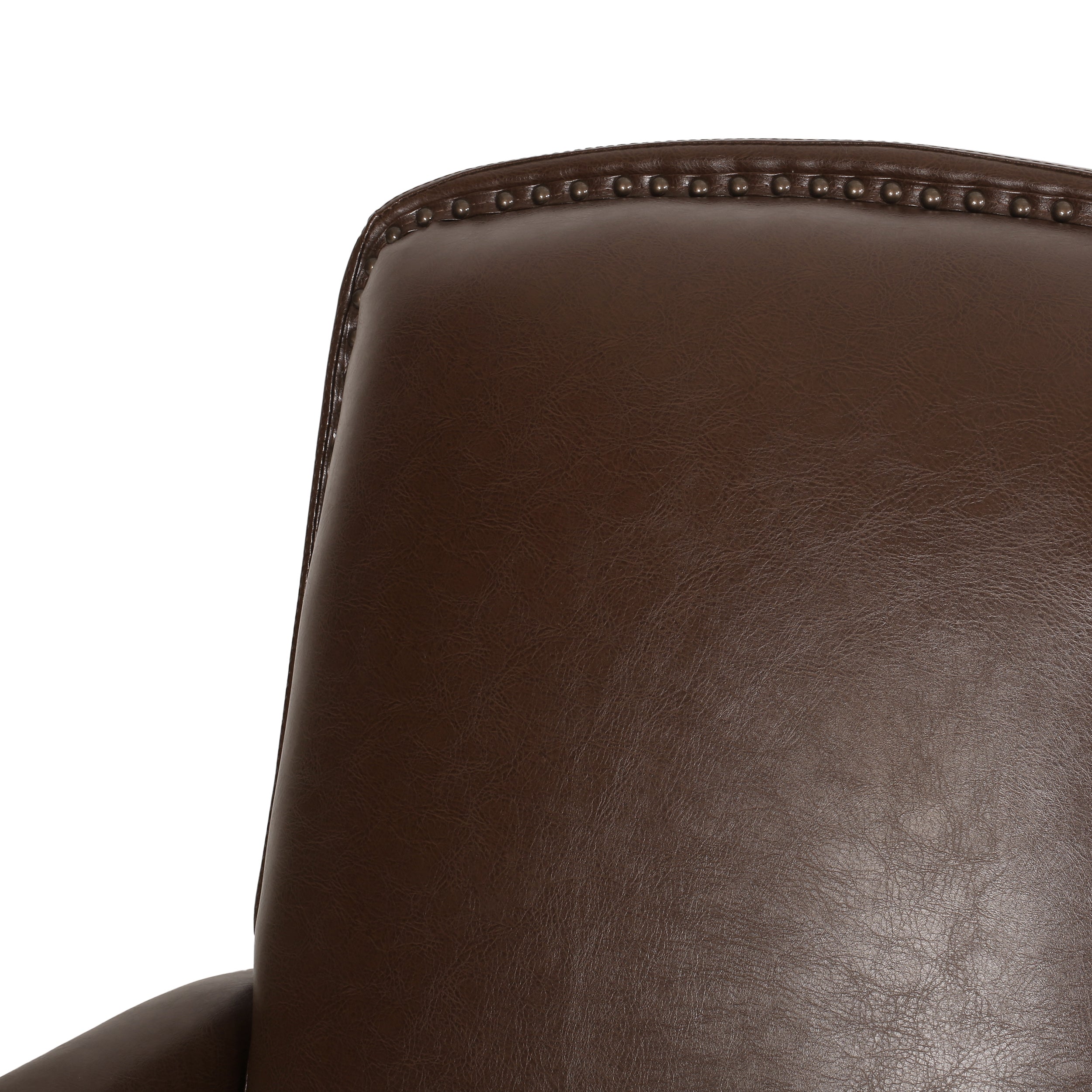 Breu Contemporary Upholstered Pushback Recliner with Nailhead Trim