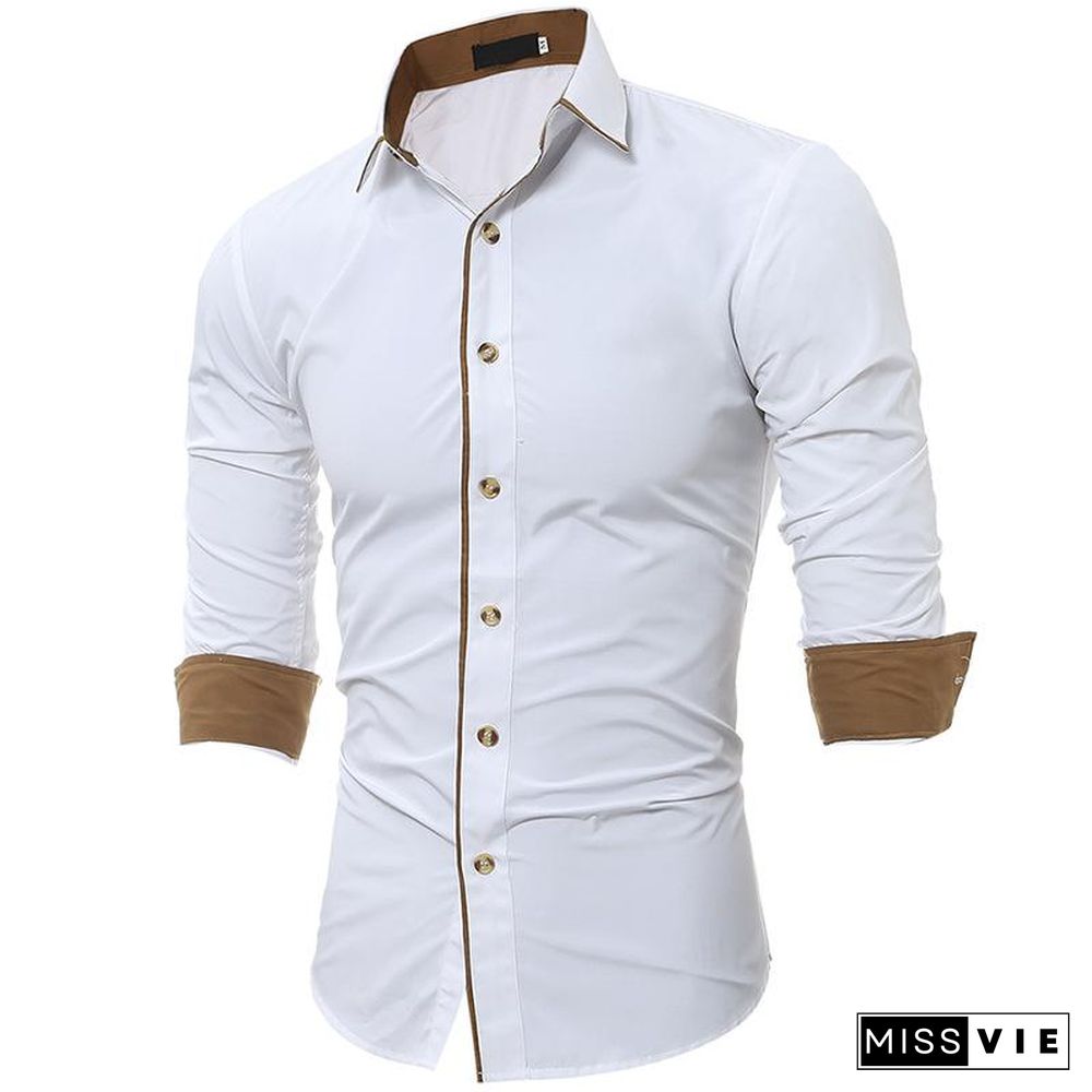 Fashion Plus Size Men's Casual Long Sleeve Shirt