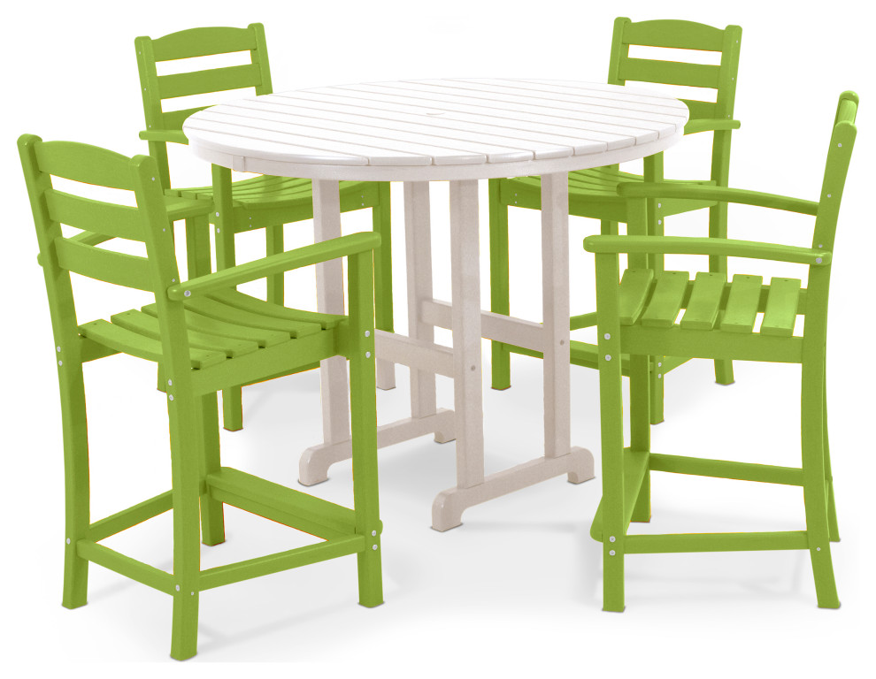 Polywood La Casa Cafe 5 Piece Counter Set   Contemporary   Outdoor Pub And Bistro Sets   by POLYWOOD  Houzz