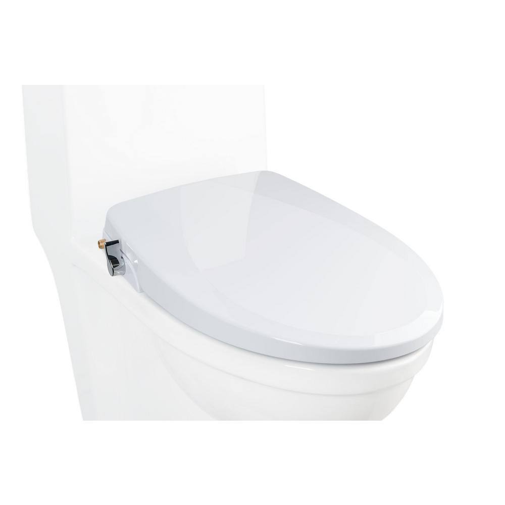 Alpha Bidet Non-Electric Bidet Seat for Elongated Toilets in White ONEV2