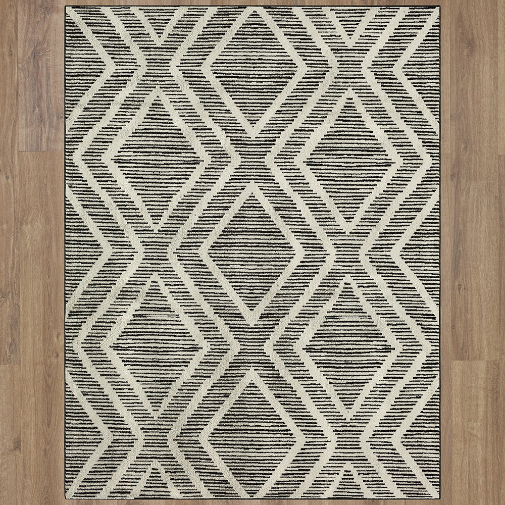 Mohawk Home Lenore Geometric Area Rug, Black/Cream, 8 x 10