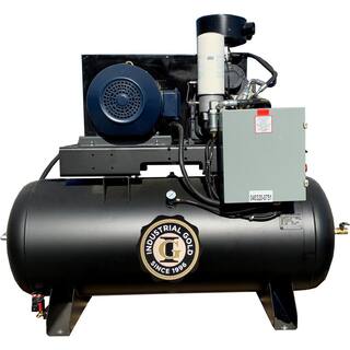 Industrial Gold 120 Gal. 25 HP Rotary Screw 3-Phase Low RPM 150 PSI Electric Air Compressor with Quiet Operation R253H126