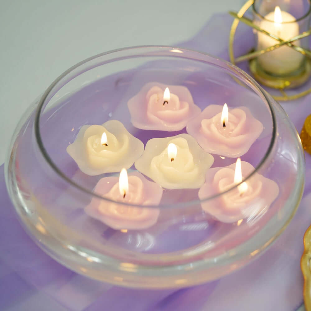 Floating Candle Glass Bowl Centerpiece, Multi Purpose Table Decor 10