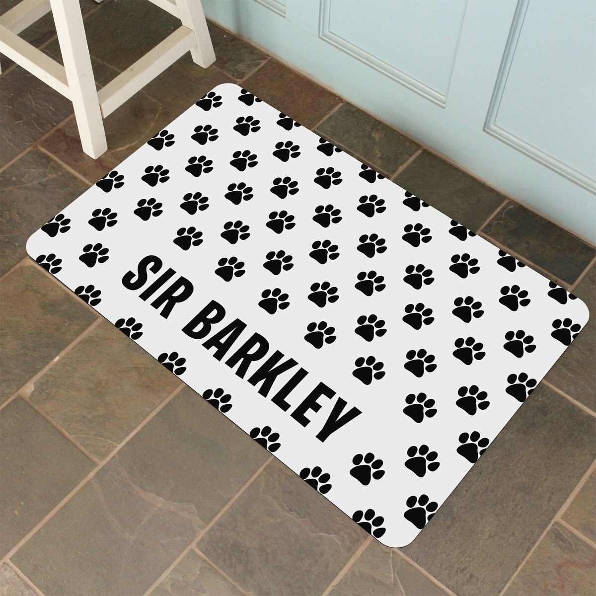 Bungalow Flooring Paw Print Personalized Floor Mat