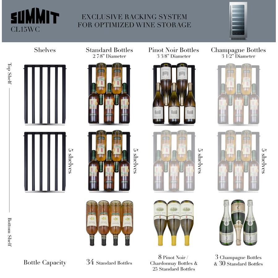 Summit Classic 15-Inch 34 Bottle Wine Cellar / Cooler