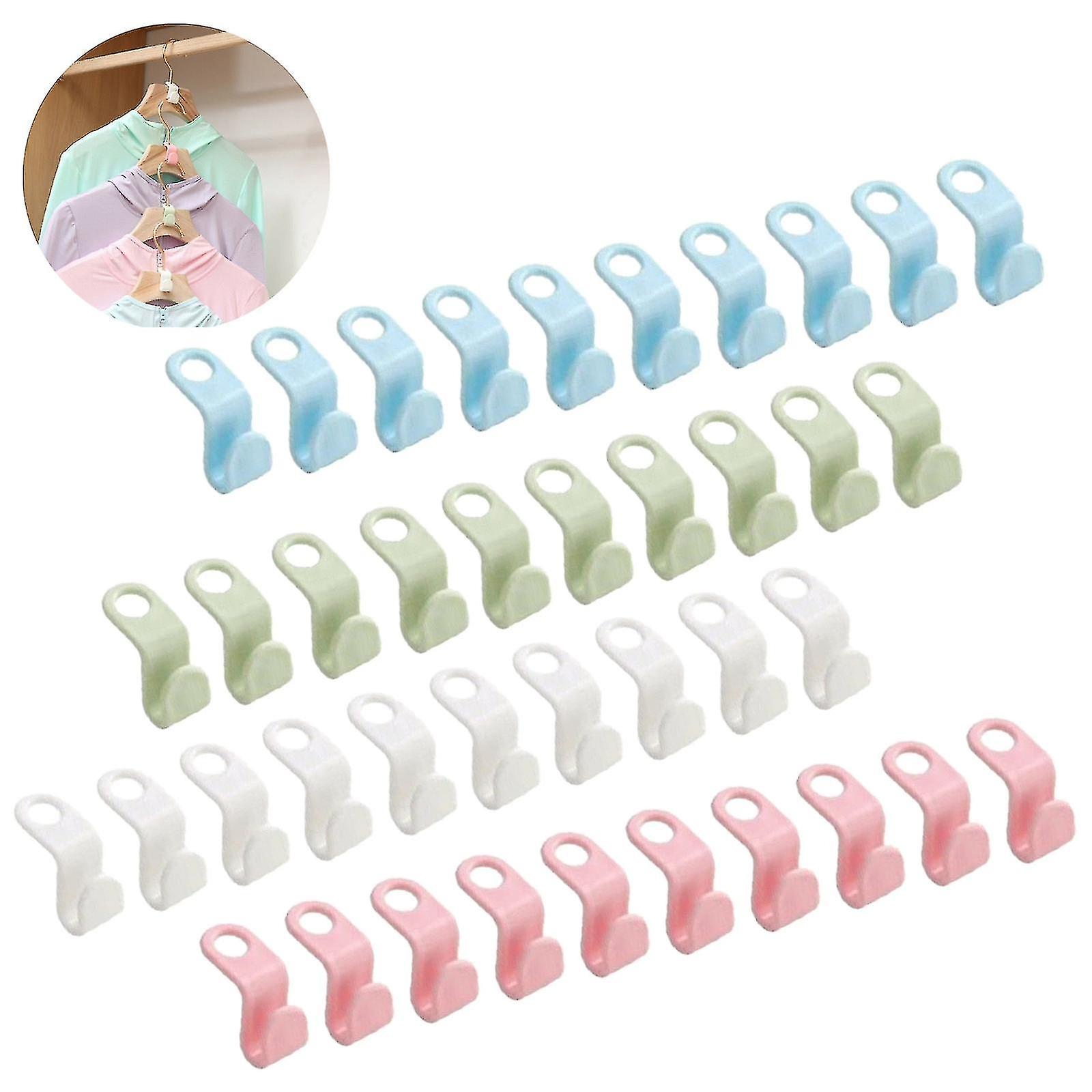 48 Pcs Clothes Hanger Connector Hooks Closet Hangers Organizer Space-saving Clip