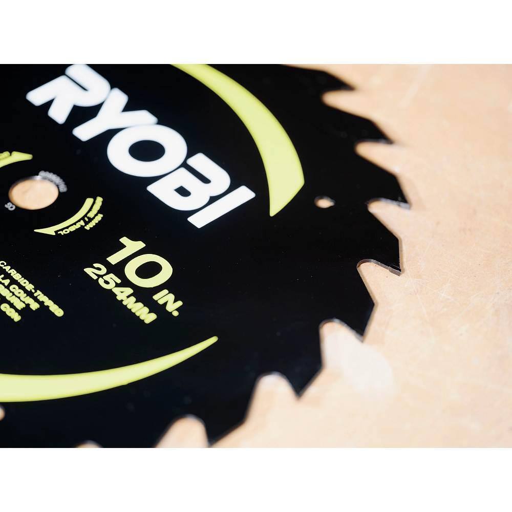 RYOBI 10 in. 24 Carbide Teeth Thin Kerf Miter Saw Blade A181001