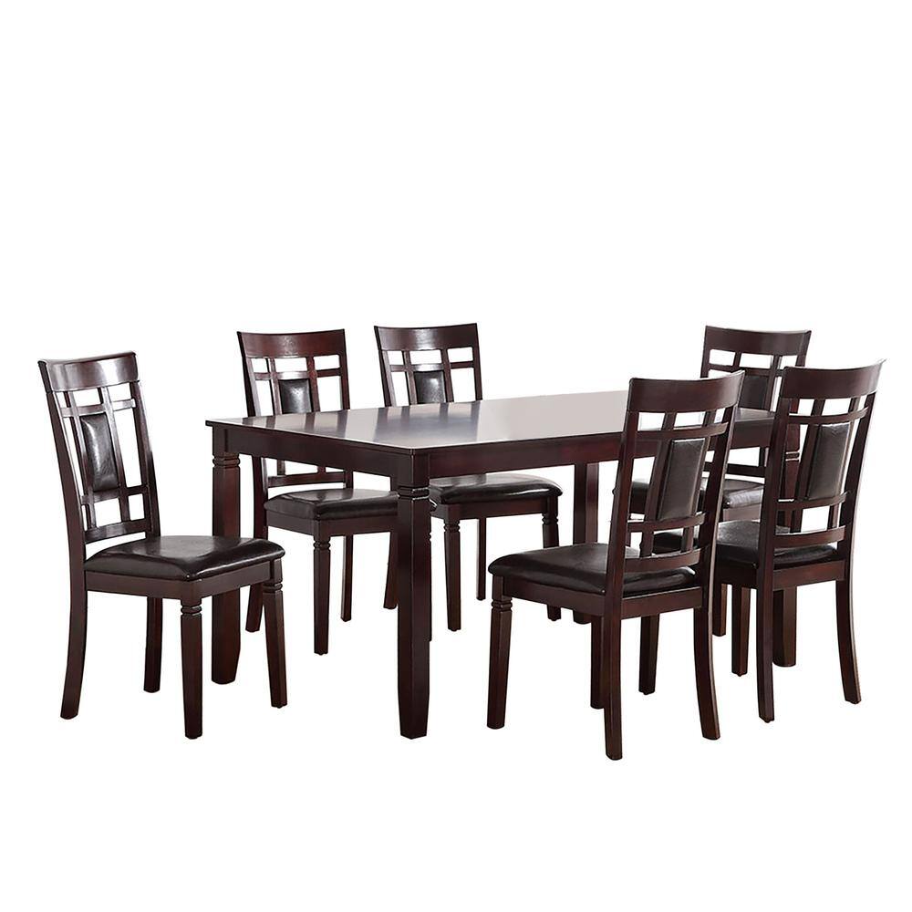 Venetian Worldwide Windon 7-Piece Wood Espresso Top Dining Set VPR-F2294