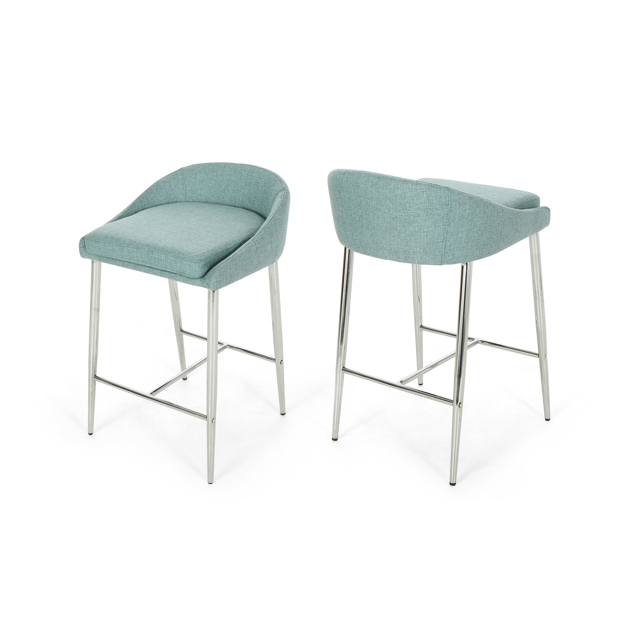 Fanny Upholstered Counter Stools, Modern, Upholstered (Set of 2)