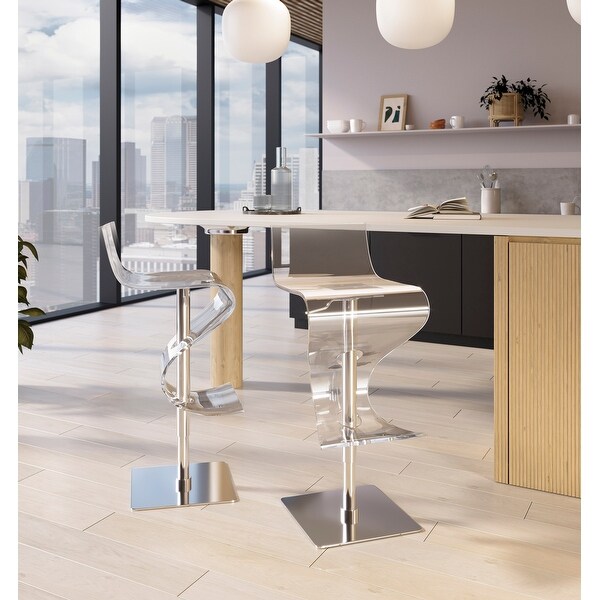 Viva Clear Acrylic Adjustable Height Bar Stool