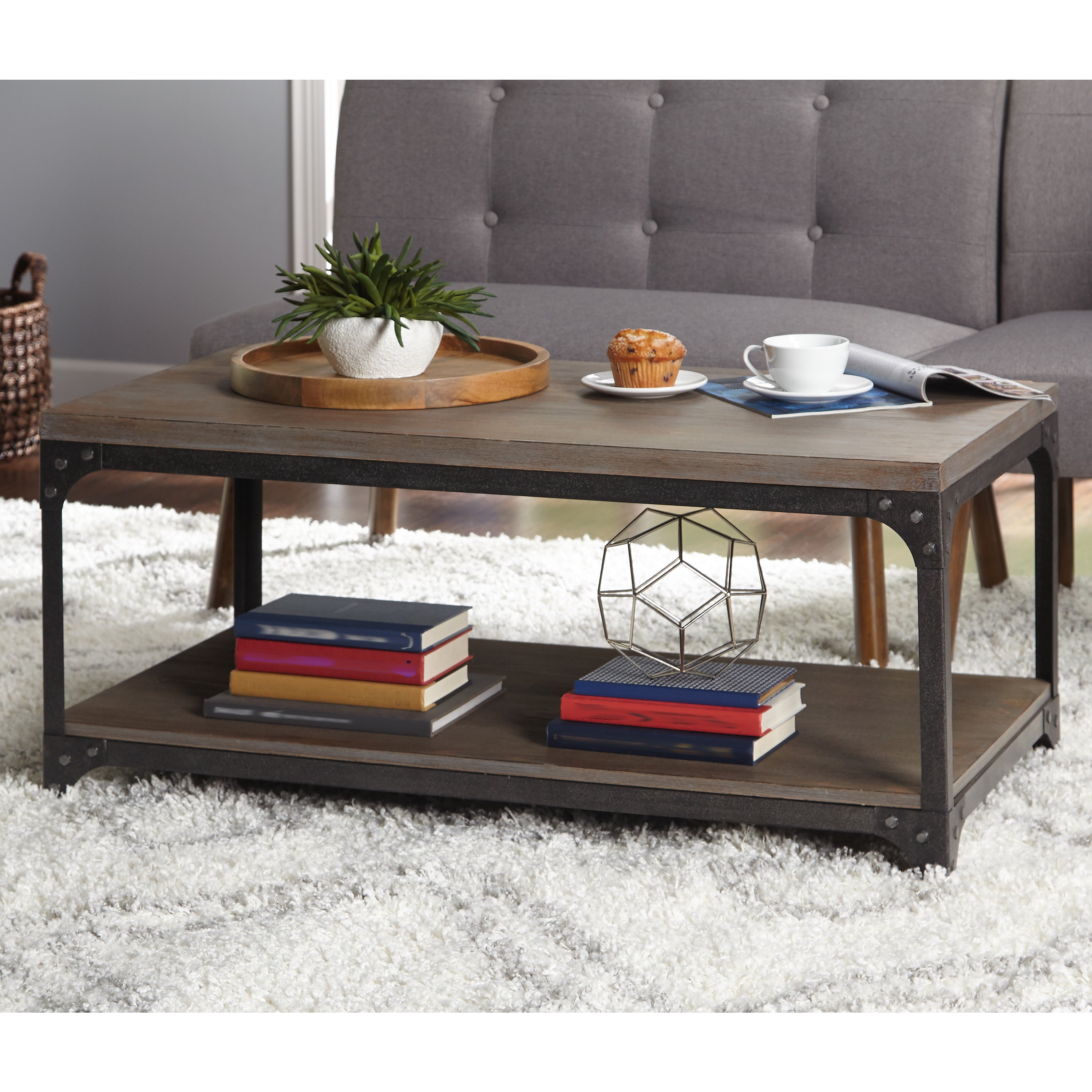 Simple Living Scholar Vintage Industrial Coffee Table