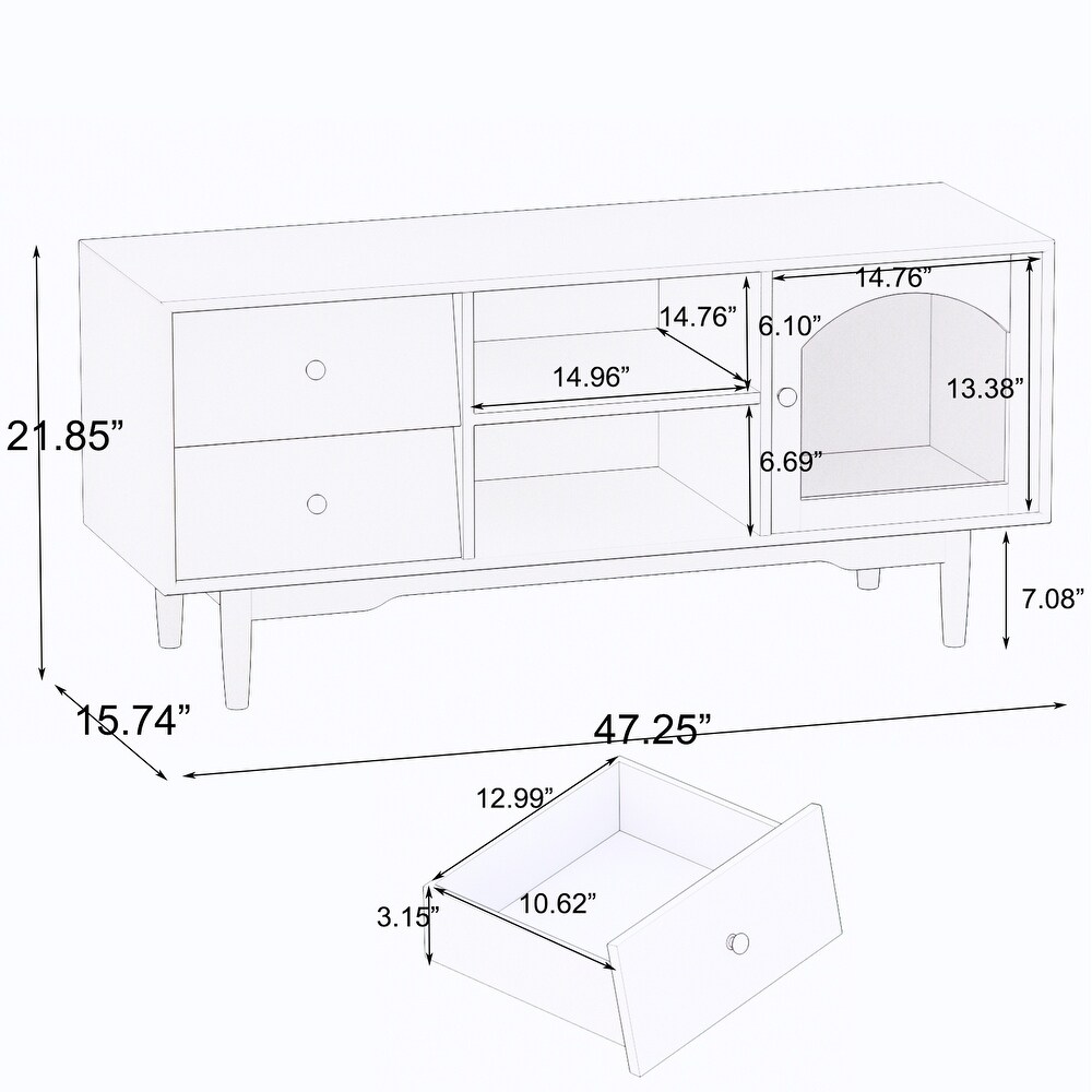 White Wood TV Stand for TVs up to 55\