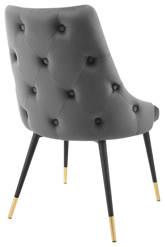 2 Pack Dining Chair  Soft Velvet Seat With Unique Button Tufted Exterior   Transitional   Dining Chairs   by Decor Love  Houzz