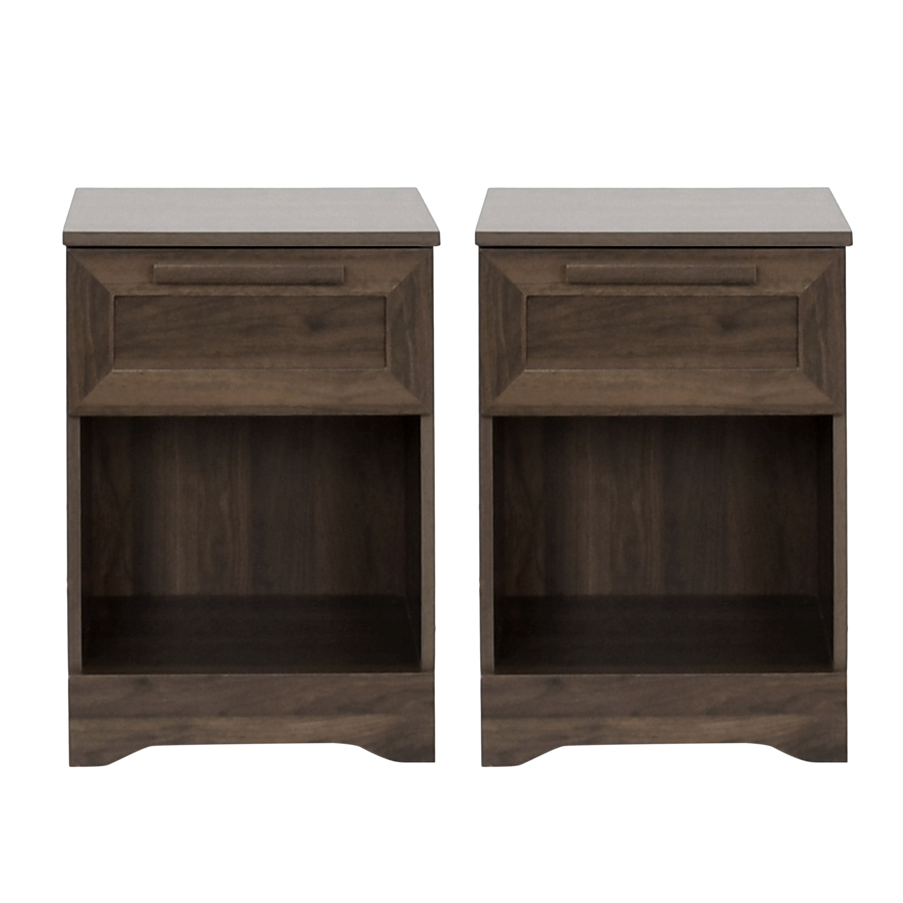 Broxon Rustic 1 Drawer Nightstands, Set of 2