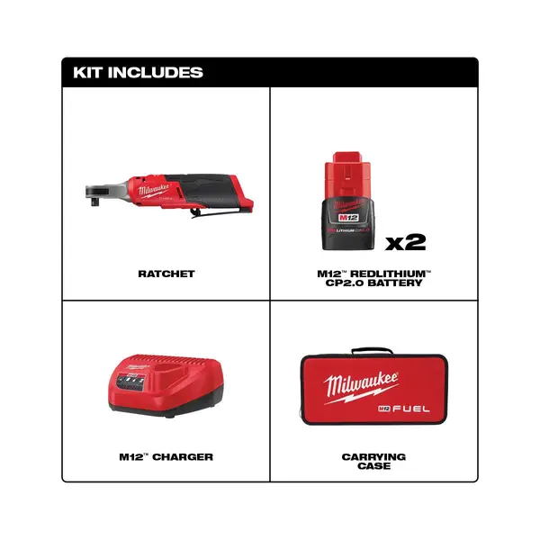 Milwaukee M12 FUEL 3/8 High Speed Ratchet Kit