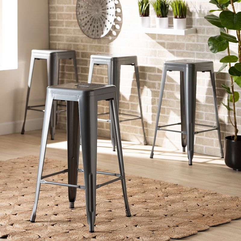 Baxton Studio Horton Bar Stool 4-piece Set