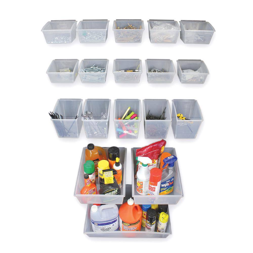 Proslat Probin Slatwall Clear Storage Bin Kit (18-Pack) 03250