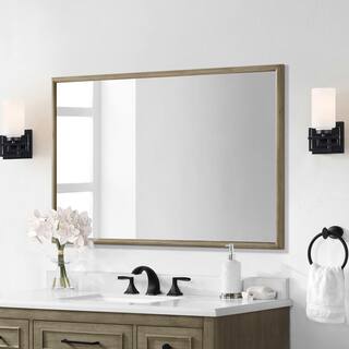 Home Decorators Collection Melpark 48 in. W x 30 in. H Framed Rectangular Bathroom Vanity Mirror in Antique Oak Melpark BMR-AO