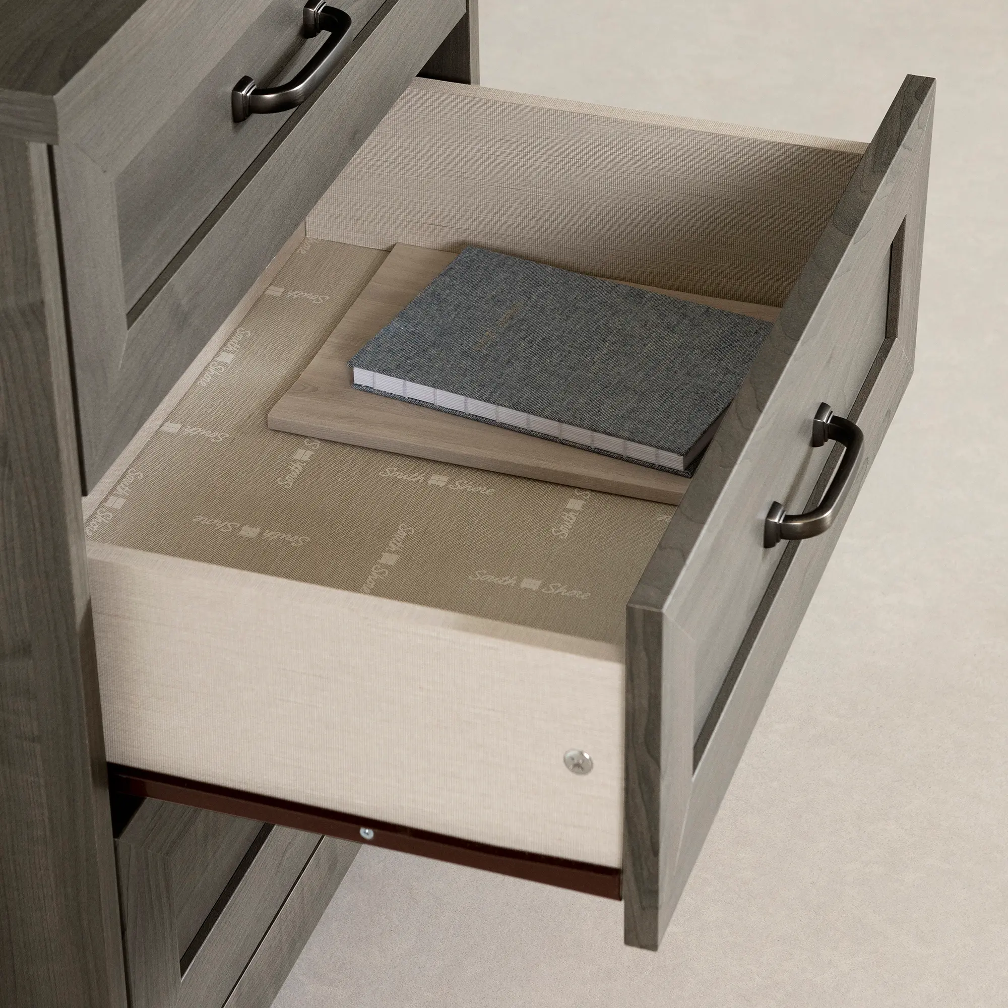 Prairie Gray 3-Drawer Nightstand - South Shore