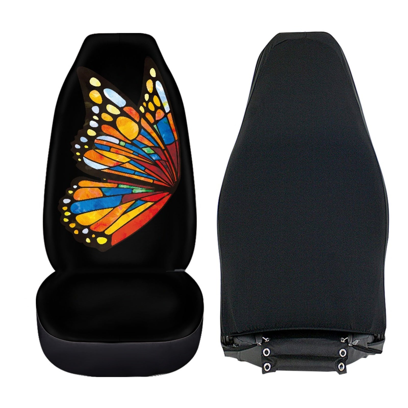 Xoenoiee Butterfly Car Seat Covers Front Seats Only， Auto Bucket Seat Cover Protector Universal Seat Cushion for Cars， SUV， Sedan， Van， Trucks， Pack of 2