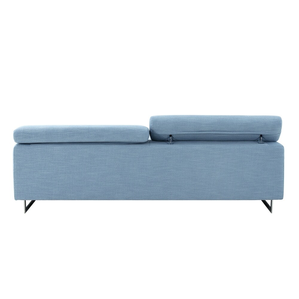 Pasargad Home Serena Upholstered Sofa with Adjustable Headrests