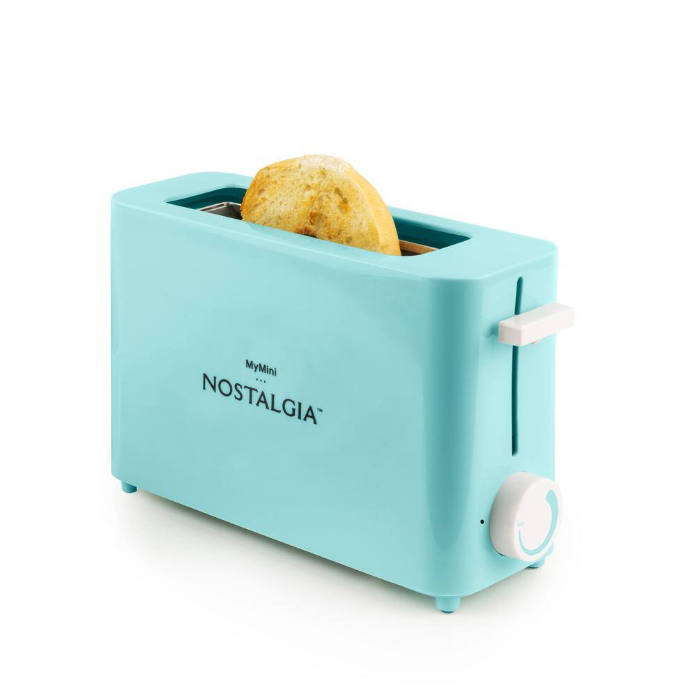 Nostalgia 500 W MyMini Single Slice Aqua Toaster with Wide Slot NMSST1AQ